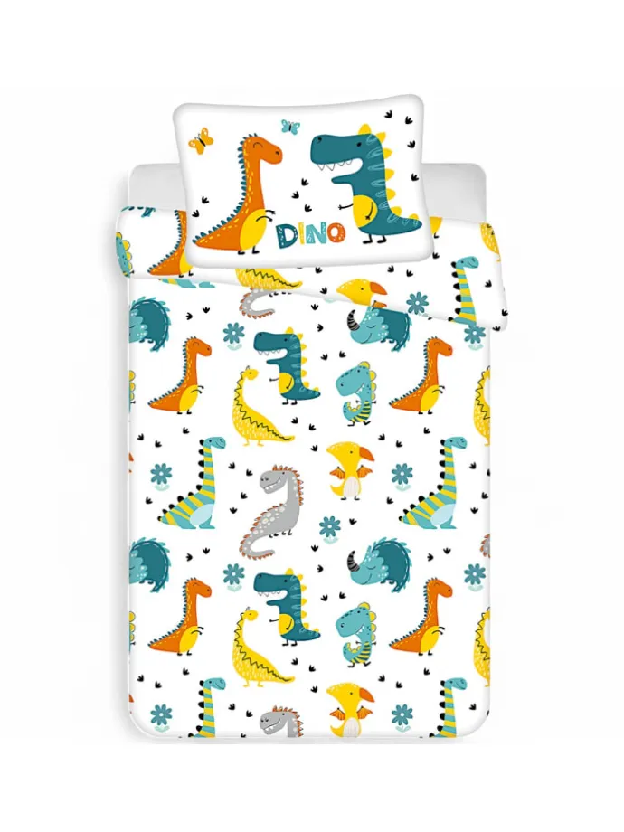 2-tlg.Set: Babybettwäsche Dino 100 x 135 cm in Bunt