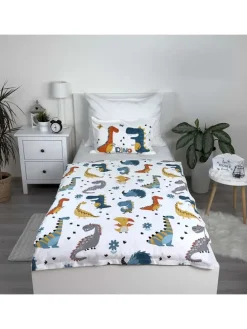 2-tlg.Set: Babybettwäsche Dino 100 x 135 cm in Bunt