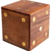 6tlg.Set: Dekobox mit Würfeln "Dice" in Hellbraun