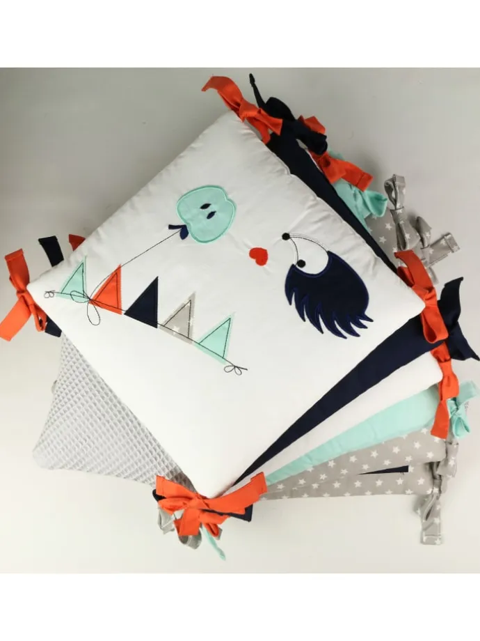 6tlg.-Set: Nestchen "FUCHS & Co." in Grau/Orange - (L) 30 x (B) 30cm