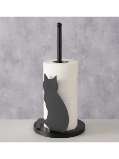 Toilettenpapierhalter "Misu" in Schwarz - (H)31 cm