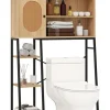 Toilettenschrank mit PE-Rattan Tür in Hellbraun