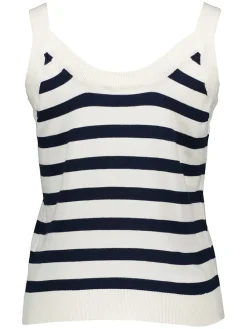 Top in Creme/ Dunkelblau