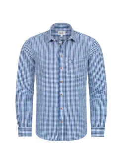 Trachtenhemd Langarm Harry in Blau