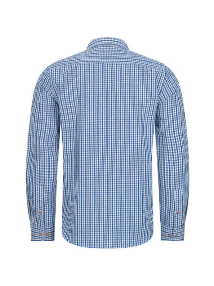 Trachtenhemd Langarm Harry in Blau
