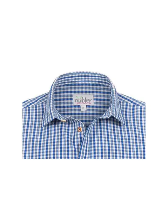 Trachtenhemd Langarm Harry in Blau