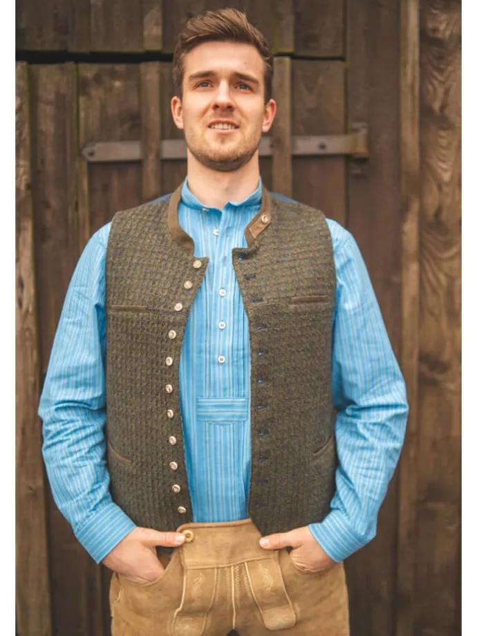 Trachtenhemd Xenara in hellblau/bleu