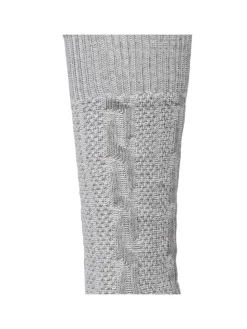 Trachtensocken Kniestrümpfe mit Zopfmuster in Grau