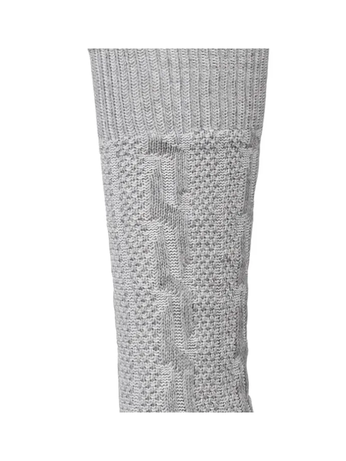 Trachtensocken Kniestrümpfe mit Zopfmuster in Grau