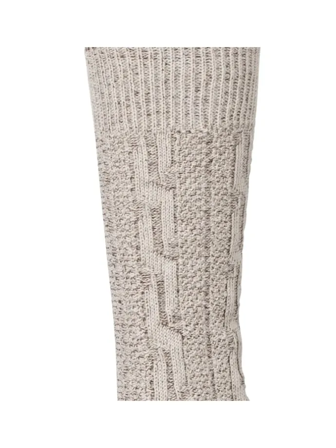 Trachtensocken Kniestrümpfe mit Zopfmuster in Beige