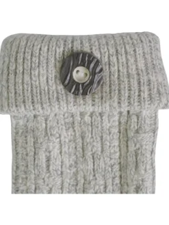 Trachtensocken mit Knopf in Silbermelange