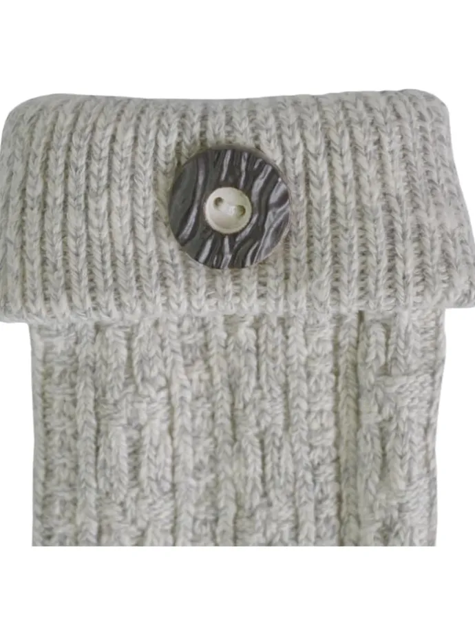 Trachtensocken mit Knopf in Silbermelange