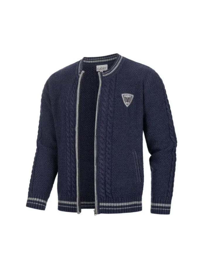 Trachtenstrickjacke Langarm Henry in Blau