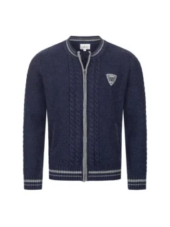 Trachtenstrickjacke Langarm Henry in Blau