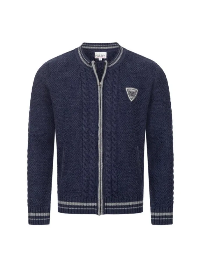 Trachtenstrickjacke Langarm Henry in Blau
