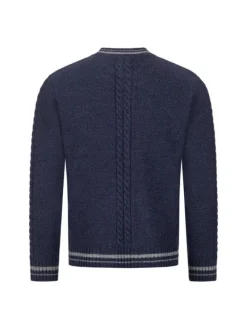 Trachtenstrickjacke Langarm Henry in Blau
