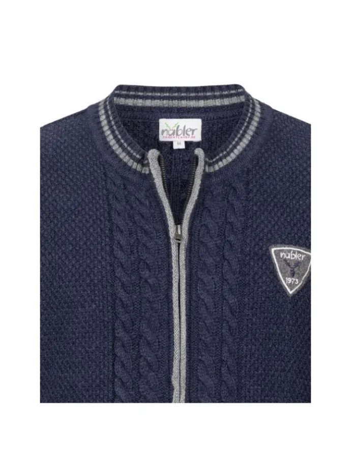 Trachtenstrickjacke Langarm Henry in Blau