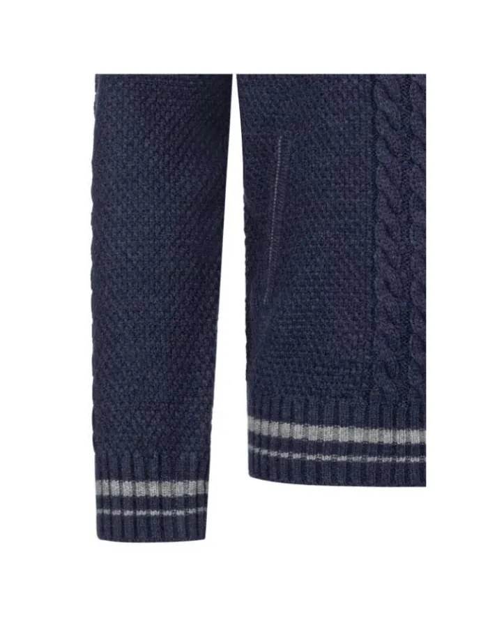 Trachtenstrickjacke Langarm Henry in Blau
