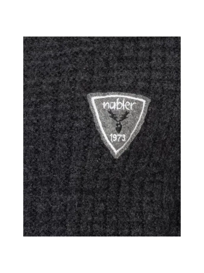 Trachtenstrickjacke Langarm Hugo in Anthrazit