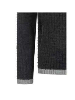 Trachtenstrickjacke Langarm Hugo in Anthrazit