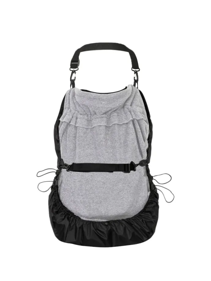 Tragecover Fleece-Cover 3-in-1 mit Regenschutz, Schalkragen & Stulpen in stone