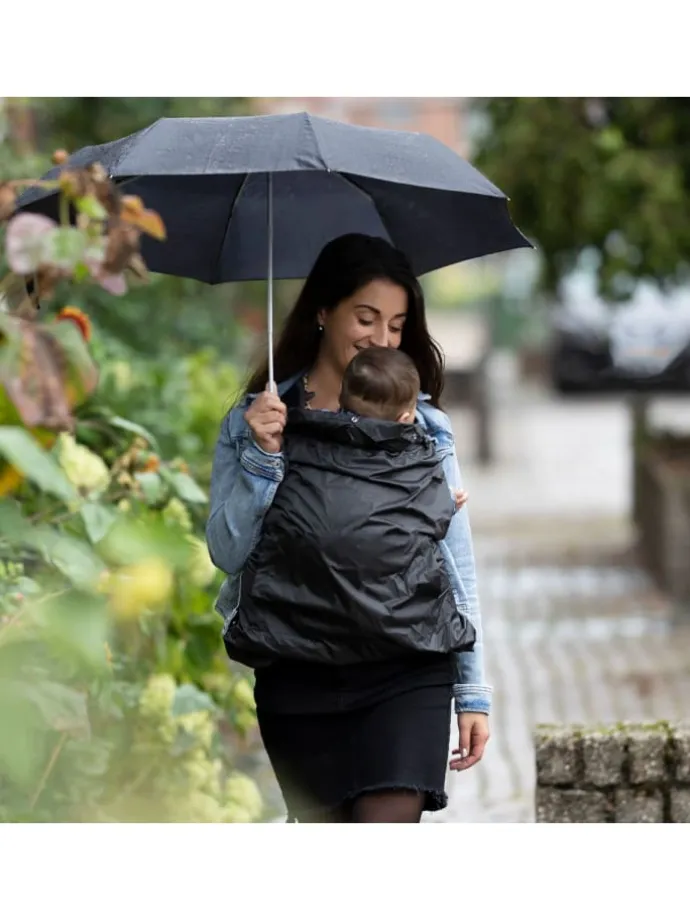 Tragecover Regencover für Babytragen und Tragetücher in schwarz
