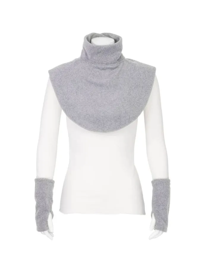Tragezubehör Fleece Schalkragen und Stulpen in stone