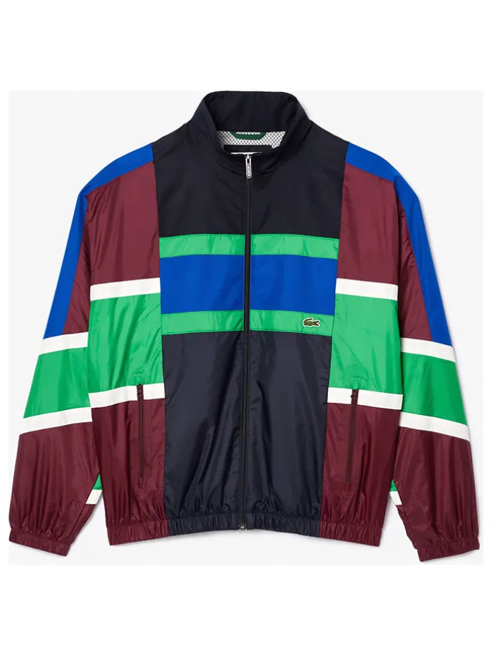 Trainingsjacke in Bordeaux/ Schwarz/ Grün