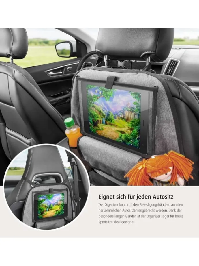 TravelKid Entertain Autorücksitz-Organizer in Grau ab 0 Monate