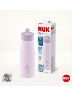 Trinkflasche "Mini-Me Flip Cup Blume" in Lila - 450 ml