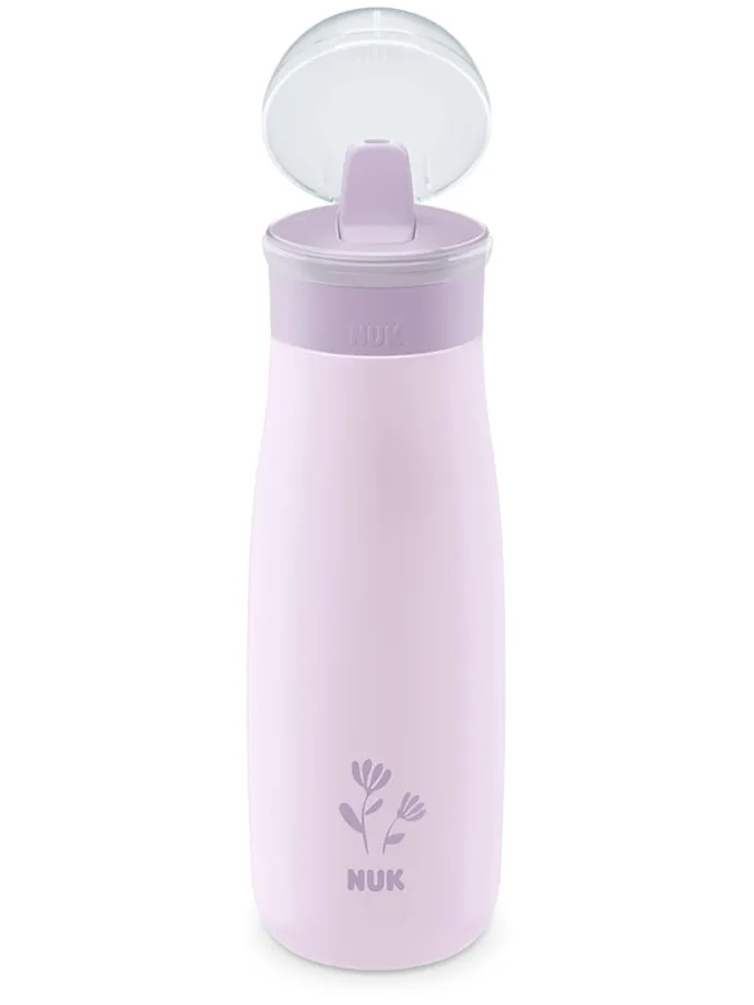 Trinkflasche "Mini-Me Flip Cup Blume" in Lila - 450 ml