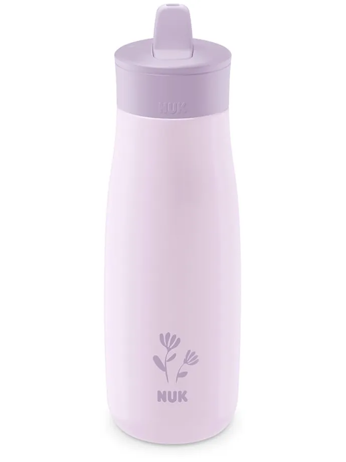 Trinkflasche "Mini-Me Flip Cup Blume" in Lila - 450 ml