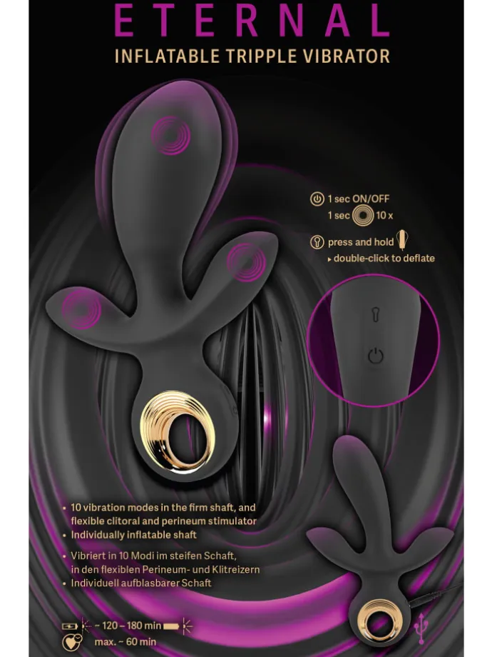 Triple-Vibrator Inflatable Triple Vibrator in schwarz