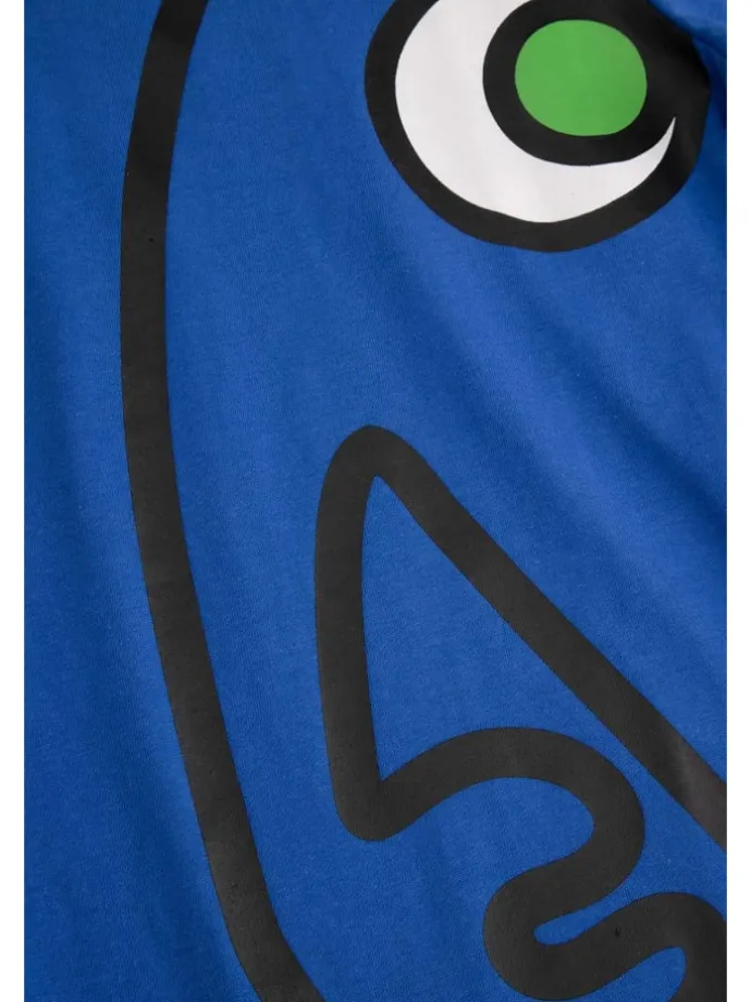 T-shirt aus Baumwolle mit kurzen Ärmeln in blau