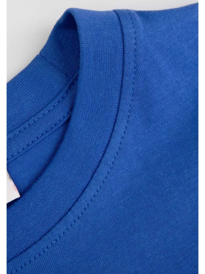 T-shirt aus Baumwolle mit kurzen Ärmeln in blau
