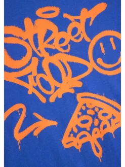 T-shirt aus Baumwolle mit kurzem Ärmel in blau