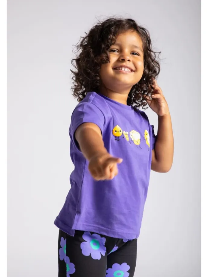 T-shirt aus Baumwolle mit kurzem Ärmel in violett
