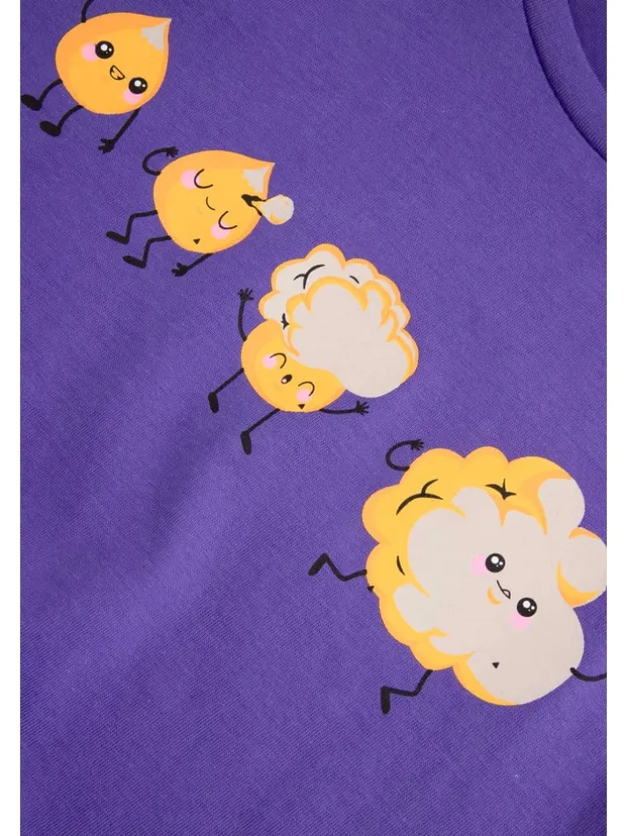 T-shirt aus Baumwolle mit kurzem Ärmel in violett