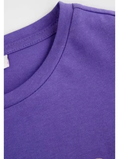T-shirt aus Baumwolle mit kurzem Ärmel in violett