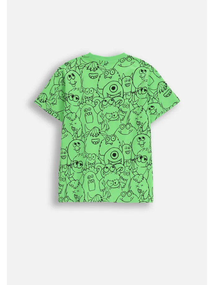T-Shirt aus Baumwolle mit kurzem Ärmel in grün
