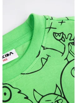 T-Shirt aus Baumwolle mit kurzem Ärmel in grün
