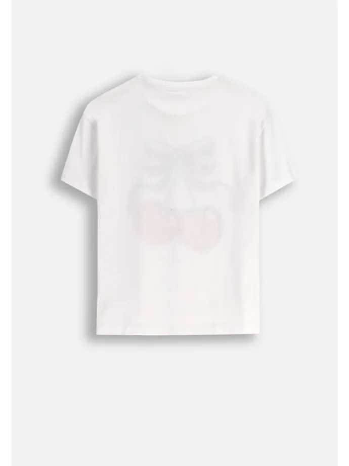 T-shirt aus Baumwolle mit kurzem Ärmel in weiß