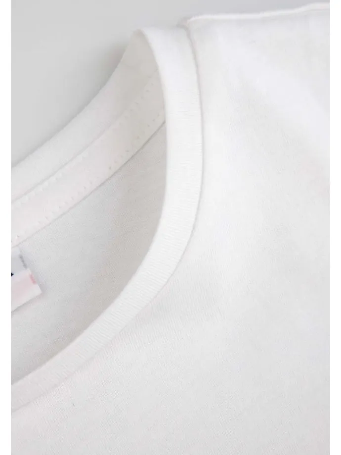 T-shirt aus Baumwolle mit kurzem Ärmel in weiß