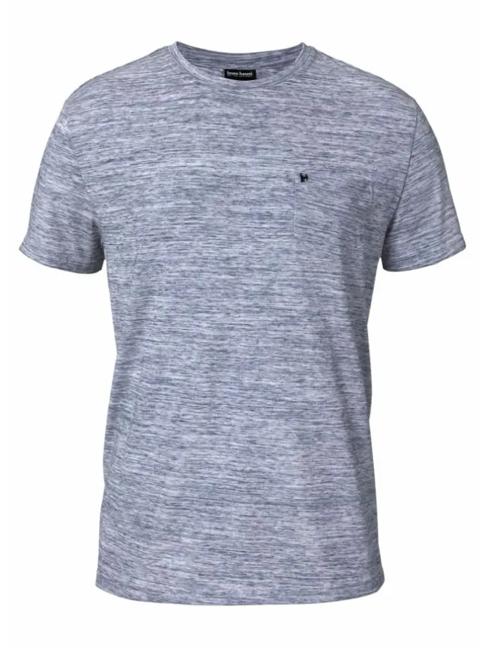 T-Shirt in blau-meliert