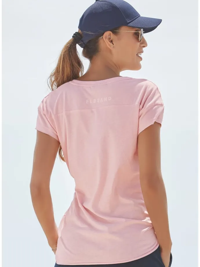 T-Shirt in rosé meliert
