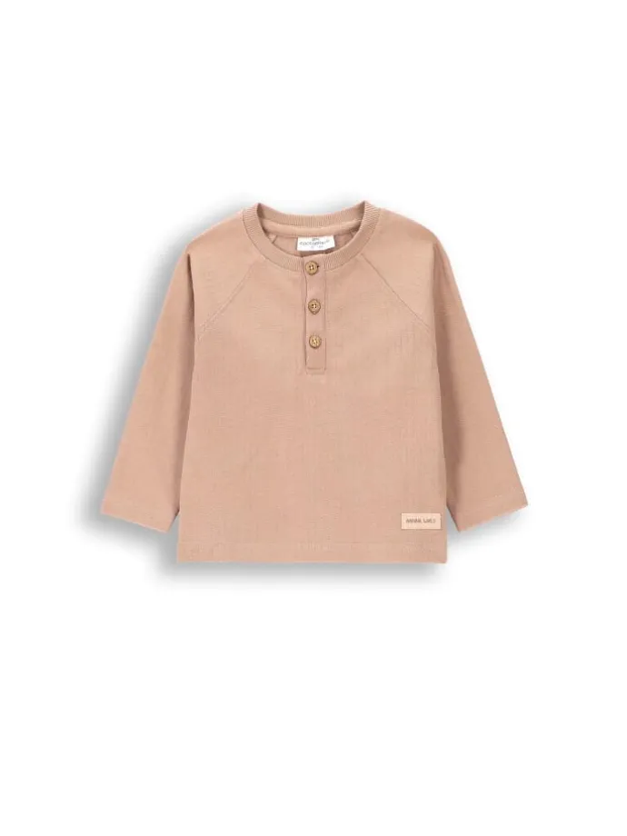 T-Shirt mit langen Ärmeln in beige