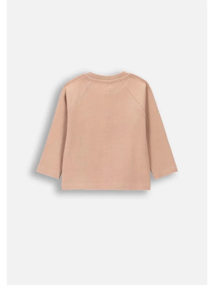 T-Shirt mit langen Ärmeln in beige