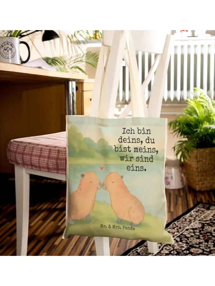 Tüte Capybara Liebe Design mit Spruch in Weiß