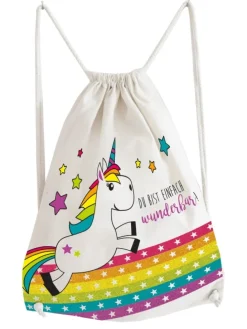 Turnbeutel Einhorn Bunt Wunderbar in Pink - 42x33x1cm
