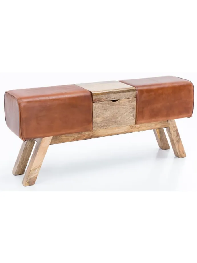 Turnbock | Echtleder, 120x29x53cm, Braun, Aufbewahrung